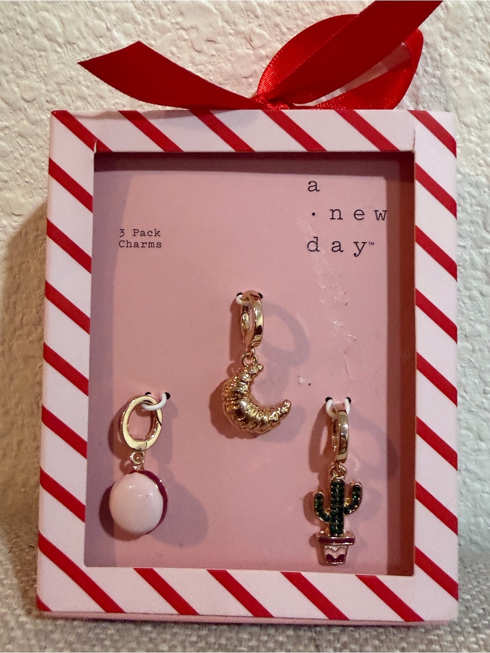 3 Pack Charm Set - Croissant Macaron & Cactus
